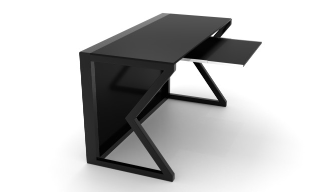 Скляний комп'ютерний стіл Темпл black +