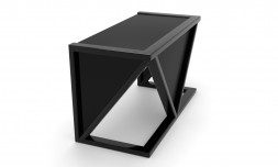 Скляний комп'ютерний стіл Варде black. БЦ стіл