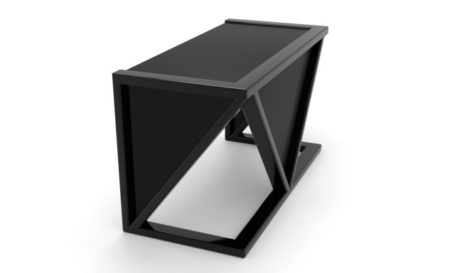 Скляний комп'ютерний стіл Варде black. БЦ стіл