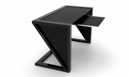 Скляний комп'ютерний стіл Варде black +. БЦ стіл