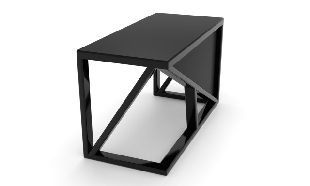 Скляний комп'ютерний стіл Ілінворт black. БЦ стол