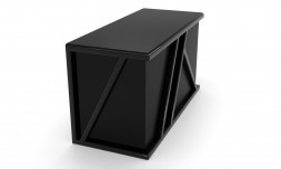 Скляний комп'ютерний стіл Пале black. БЦ стол
