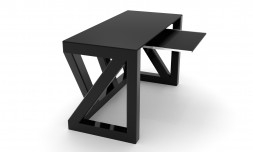 Скляний комп'ютерний стіл Сона black +. БЦ стол
