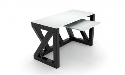 Скляний комп'ютерний стіл Сона white +. БЦ стол