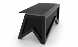 Скляний комп'ютерний стіл Тапе black. БЦ Стол