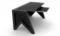 Скляний комп'ютерний стіл Тапе black +. БЦ стол