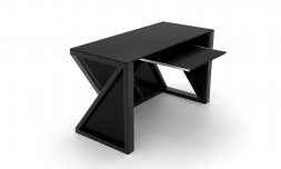 Скляний комп'ютерний стіл Петтон black +. БЦ стол