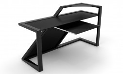 Скляний комп'ютерний стіл Мертон black +. БЦ стол