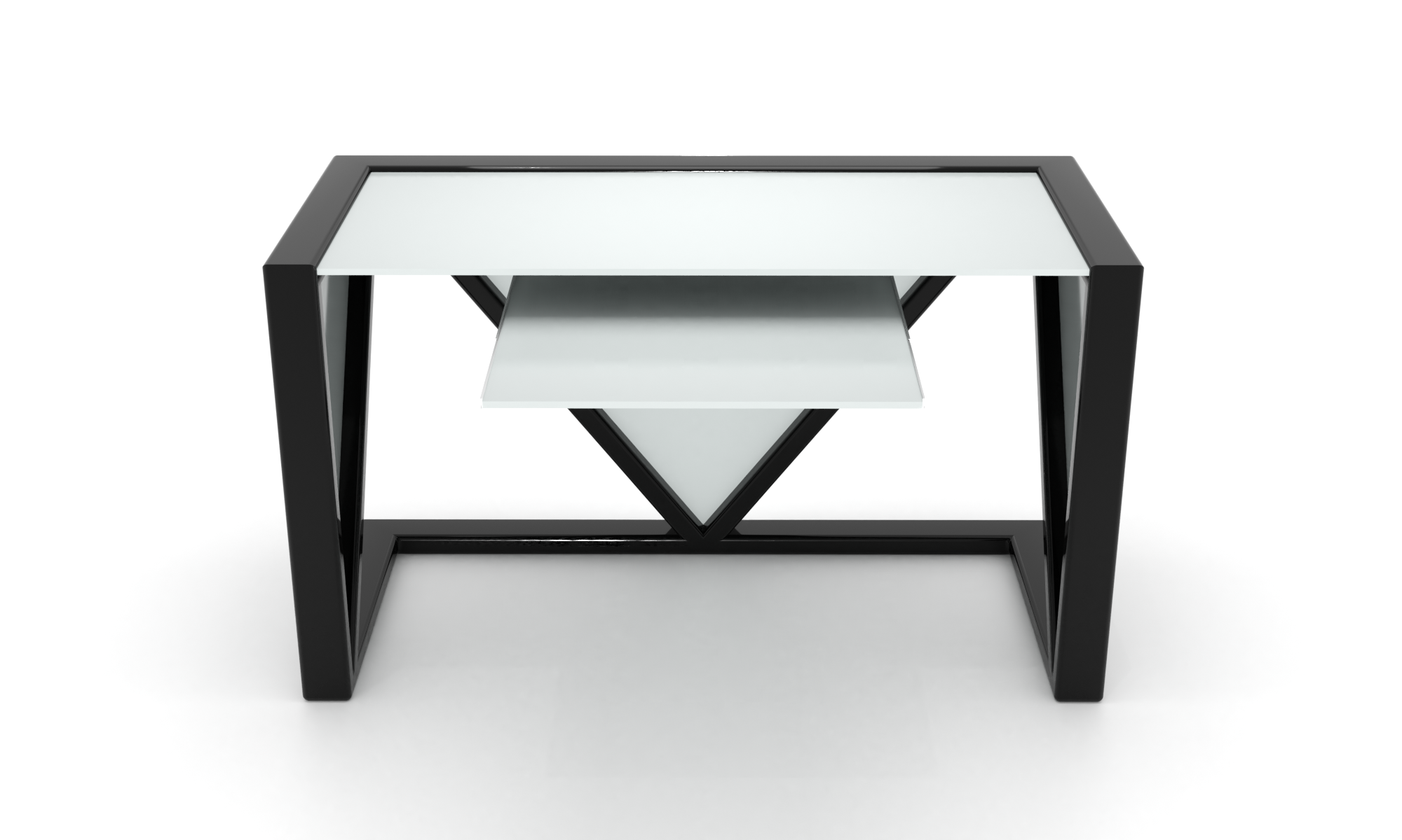 Скляний комп'ютерний стіл Варде white +. Бц стіл
