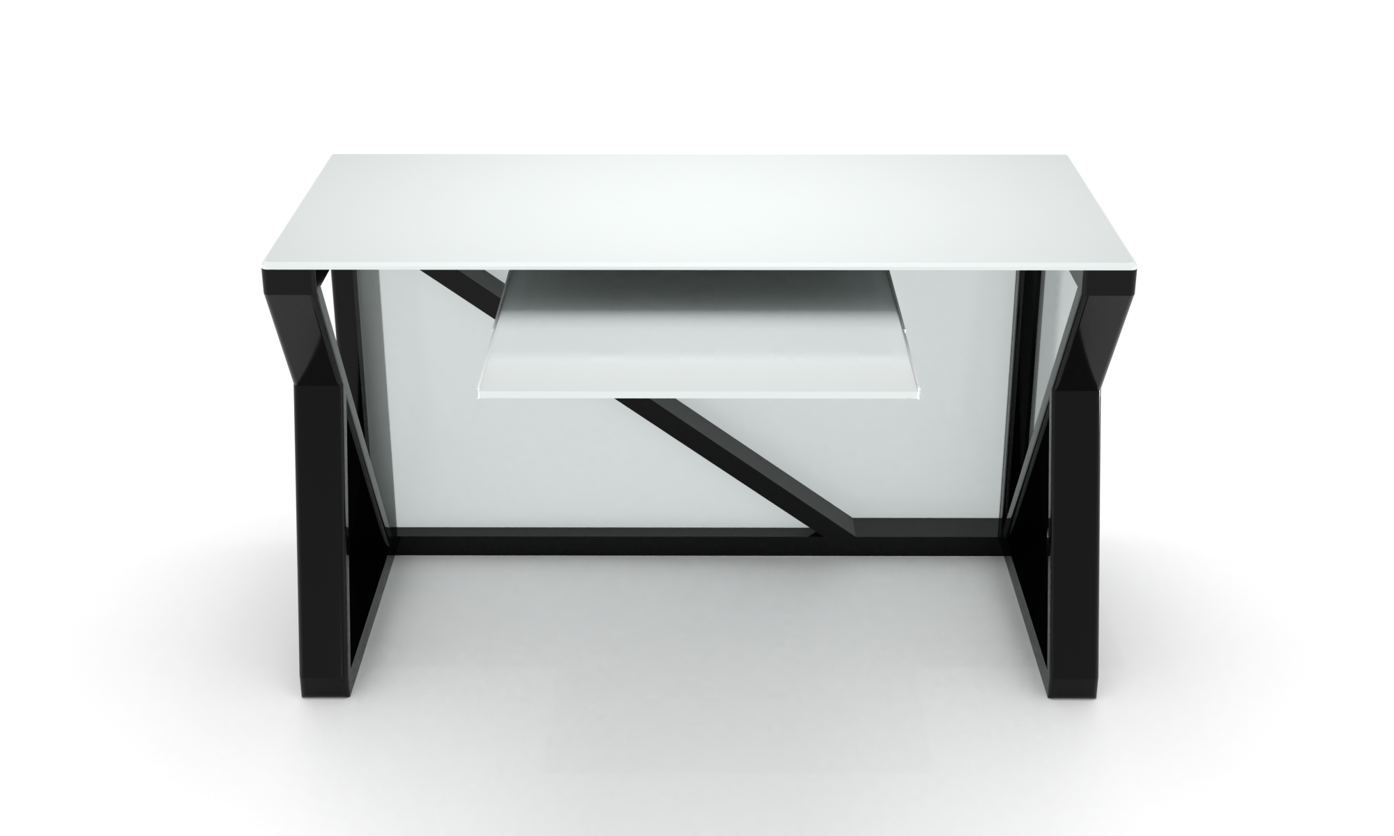 Скляний комп'ютерний стіл Марсен white +