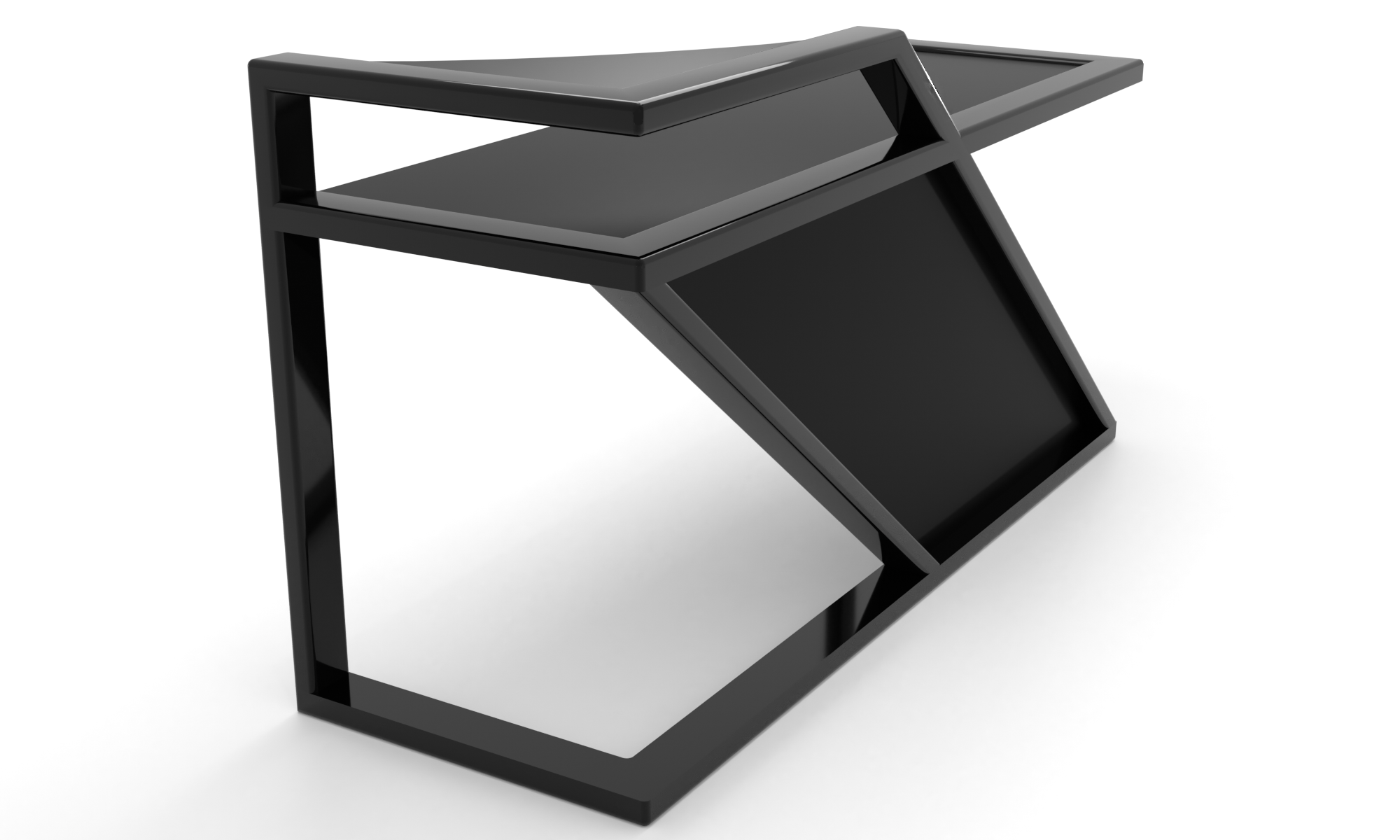 Скляний комп'ютерний стіл Мертон black. БЦ стол