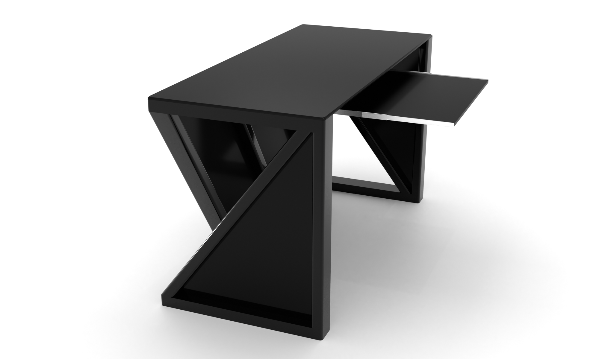 Скляний комп'ютерний стіл Петтон black +. БЦ стол
