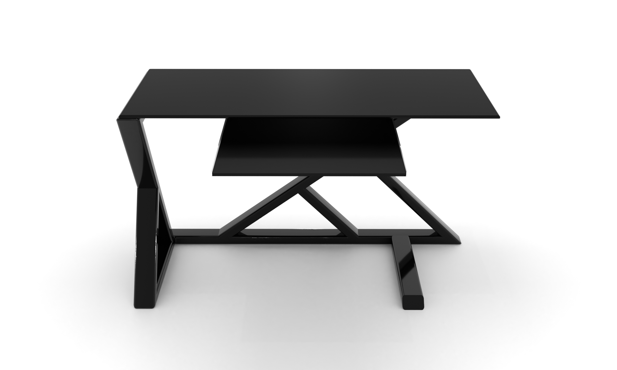 Скляний комп'ютерний стіл Сантор black +