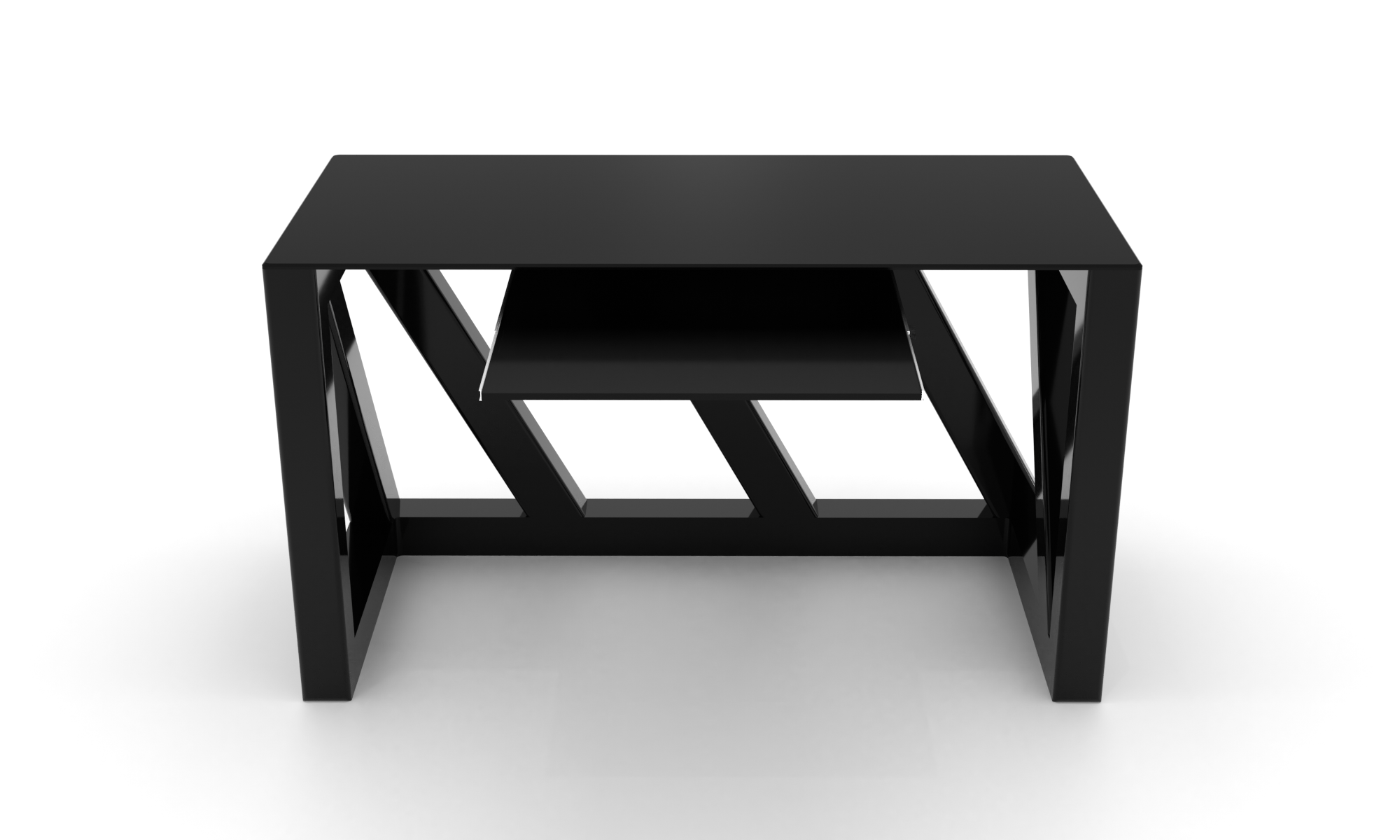 Скляний комп'ютерний стіл Сона black +. БЦ стол