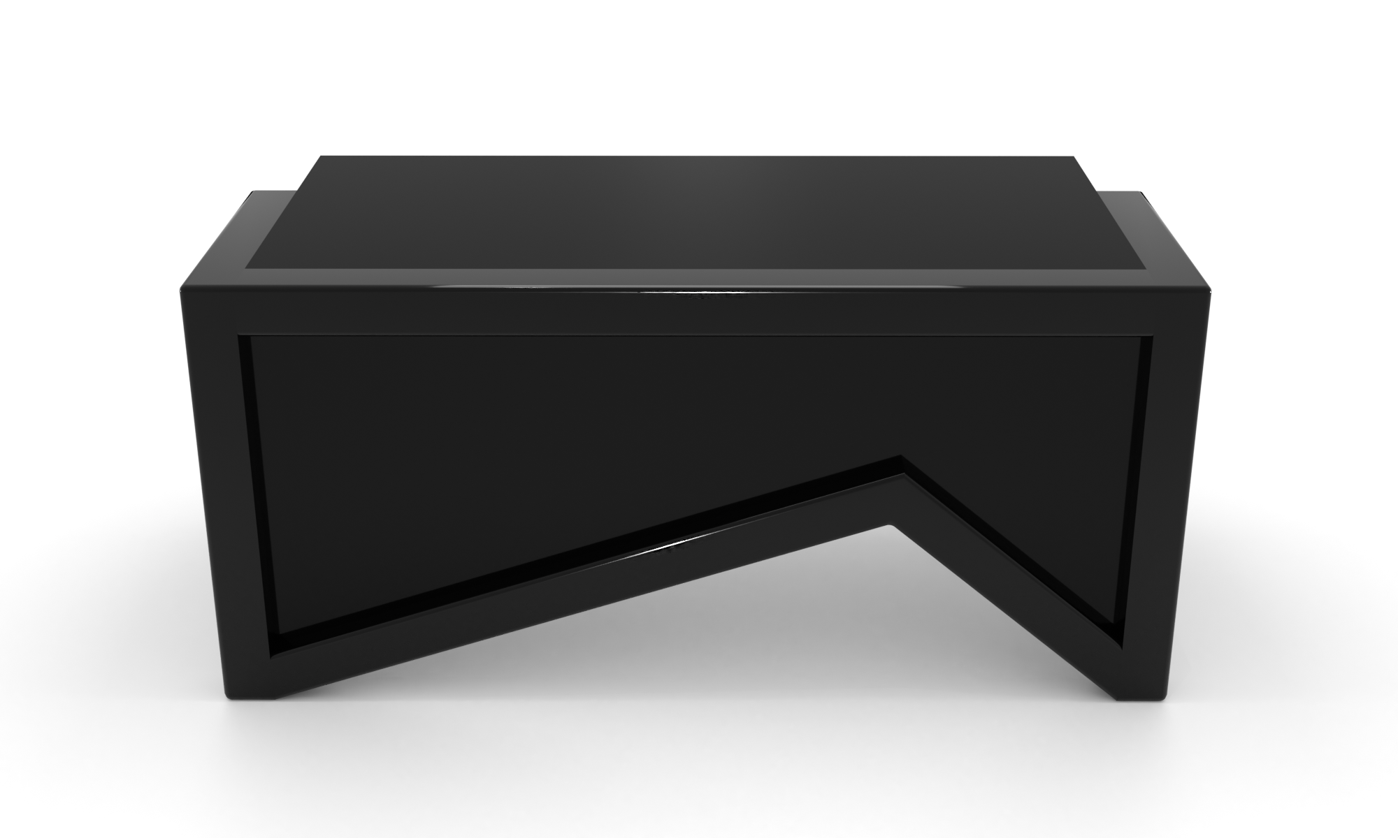 Скляний комп'ютерний стіл Тапе black. БЦ Стол