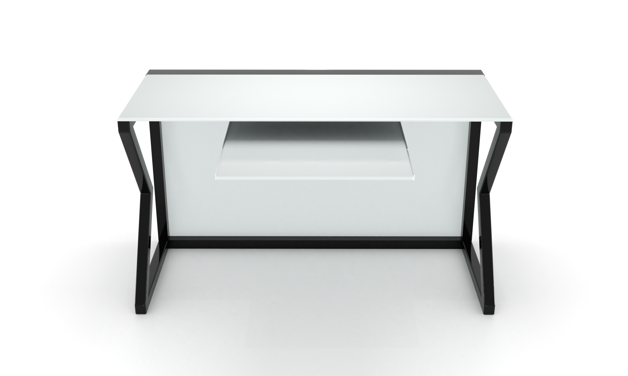Скляний комп'ютерний стіл Темпл white +